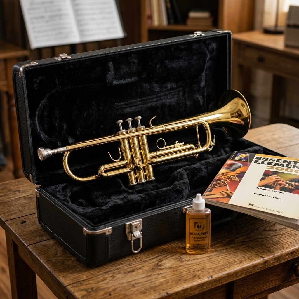 Premium student rental trumpet ready for performance
